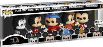 Avion fou Mickey, Mickey Classique, Sorcier Mickey, Mickey Haricot Magique & Mickey Mouse - 5 pack