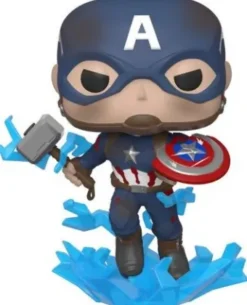 Captain America avec bouclier cassé et Mjolnir