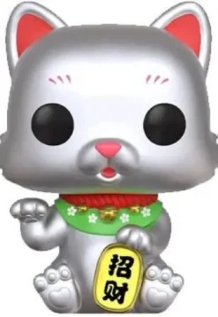 Chat Chanceux (Argent Métallique)