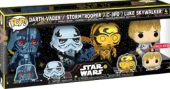 Dark Vador, Luke Skywalker, C-3PO & Stormtrooper - Pack