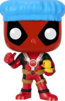 Deadpool à l'heure du bain (bonnet de bain et petit canard)