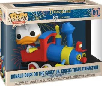 Donald Duck sur l'attraction de train du cirque Casey Jr.