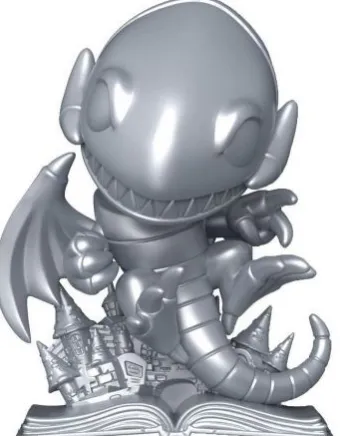 Dragon toon aux Yeux Bleus - Argent