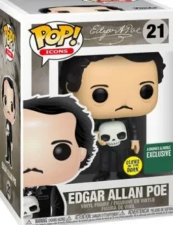 Edgar Allan Poe avec crâne - Glow In The Dark