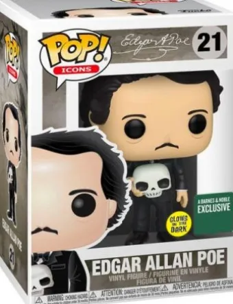 Edgar Allan Poe avec crâne - Glow In The Dark
