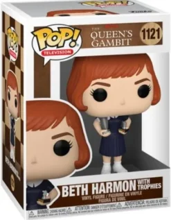 Elizabeth Harmon avec trophées