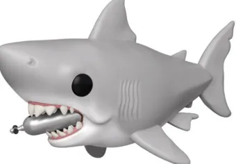 Grand requin blanc avec réservoir de plongée - 15 cm