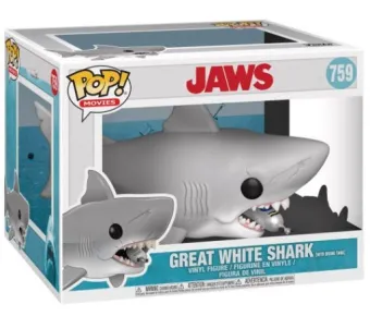 Grand requin blanc avec réservoir de plongée - 15 cm