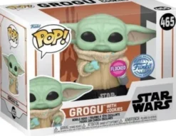 Grogu avec cookies (Flocked) - T-Shirt