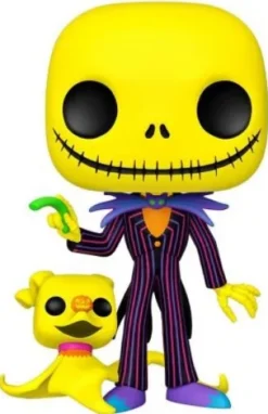 Jack Skellington avec Zero (Black Light) - 25 cm