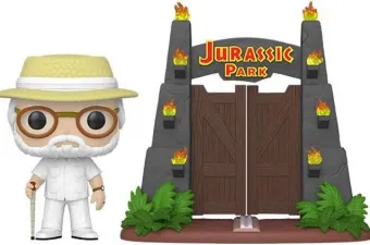 John Hammond avec le portail de Jurassic Park