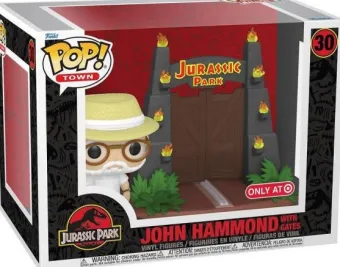 John Hammond avec le portail de Jurassic Park