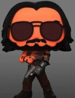 Johnny Silverhand avec pistolet - Glow in the dark