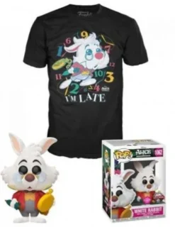 Lapin blanc avec montre - Flocked - T-Shirt