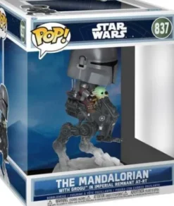 Le Mandalorien avec Grogu dans l'AT-RT Imperial Remnant