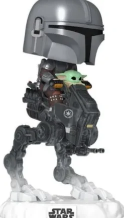 Le Mandalorien avec Grogu dans l'AT-RT Imperial Remnant