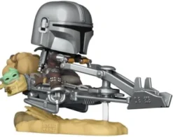 Le Mandalorien sur le Speeder (avec Grogu)