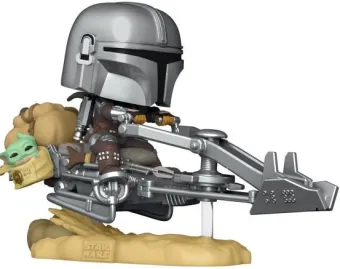 Le Mandalorien sur le Speeder (avec Grogu)