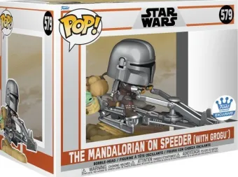 Le Mandalorien sur le Speeder (avec Grogu)
