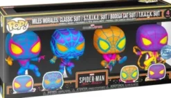 Miles Morales : Classic Suit / STRIKE Suit / Bodega Cat Suit / TRACK Suit - Black Light - 4 Pack