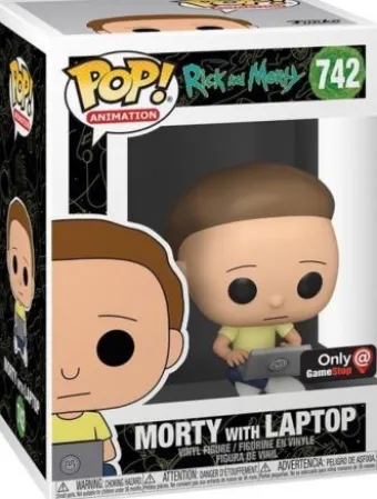 Morty avec ordinateur portable