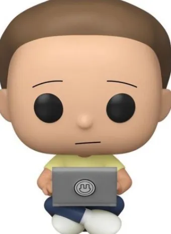 Morty avec ordinateur portable