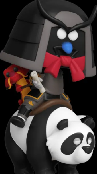 Mushu Chevauchant un Panda - 15 cm