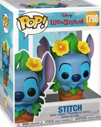 Stitch dans la Plante en pot