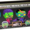 Zombie Captain America / Zombie Iron Man / Zombie Falcon / Zombie Scarlet Witch - Black Light - 4 Pack