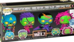Zombie Captain America / Zombie Iron Man / Zombie Falcon / Zombie Scarlet Witch - Black Light - 4 Pack